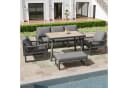 TavilaEcon Gartenlounge-Set 5-tlg. Grau Metall & Glas Bild 3