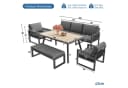 TavilaEcon Gartenlounge-Set 5-tlg. Grau Metall & Glas Bild 4
