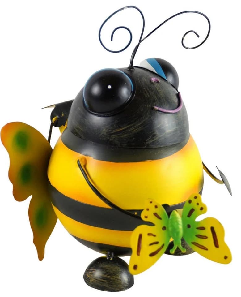 Denk Tischmülleimer Bienenfigur Metall Deko - Bild 4