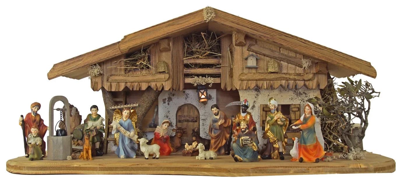 Krippenursel Weihnachtskrippe Thun 17-tlg. Handbemalte Figuren