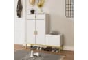 radelldar Schuhschrank mit Sitzbank Weiß/Gold Bild 3