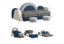 radelldar Modulares Kindersofa 7/12 Teile Samt Blau/Beige/Grau/Rosa Bild 2