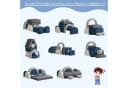 radelldar Modulares Kindersofa 7/12 Teile Samt Blau/Beige/Grau/Rosa Bild 5