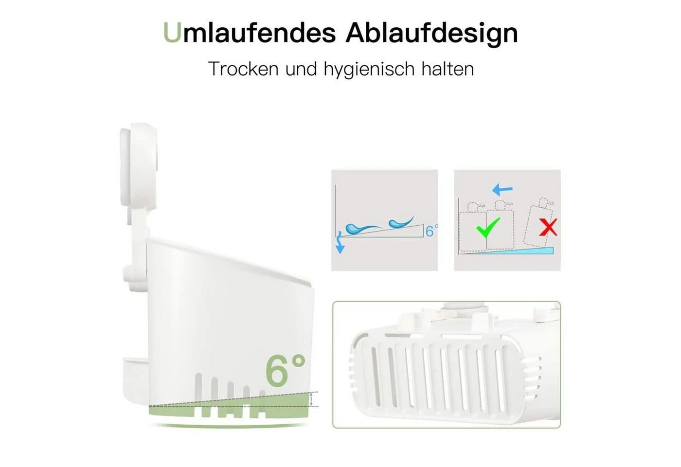 Elegear Duschablage Saugnapf 8 kg Weiß - Bild 3