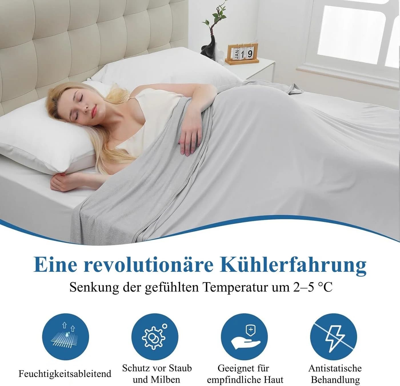 Elegear Sommerbettdecke Kühlfasern Bambusfaser