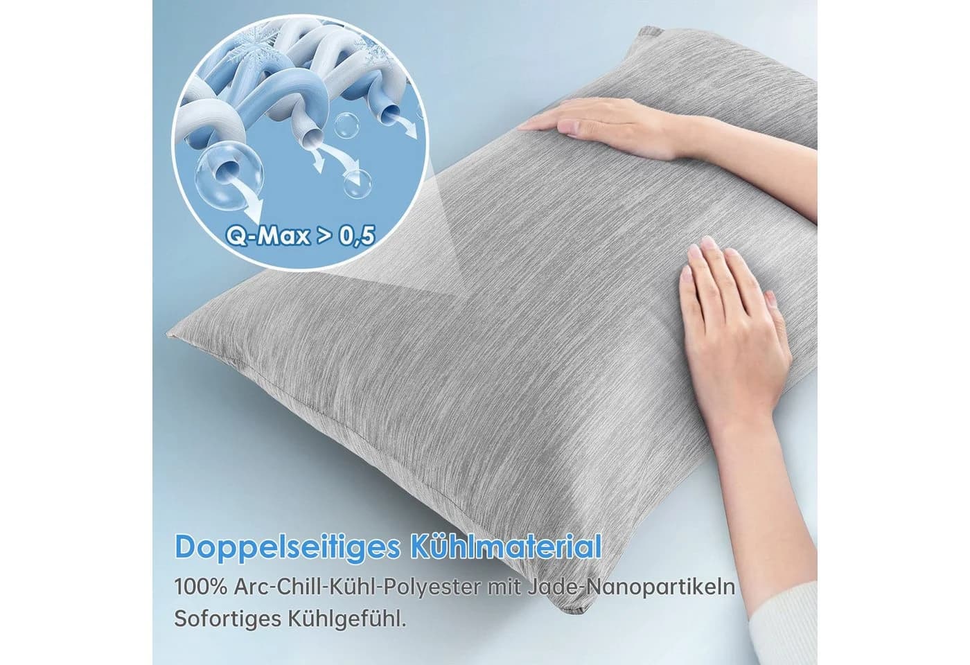 Elegear Kissenbezug 2 Stück Kühlender Kopfkissenbezug Sommer Baumwolle Q-Max>0.4 - Bild 4
