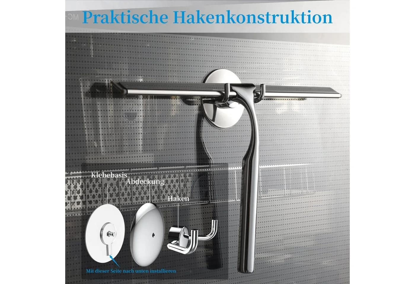 Elegear Duschabzieher Edelstahl 25/30cm Silikonstreifen - Bild 5