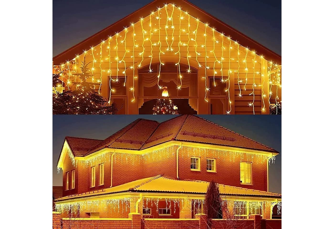 Quntis LED-Lichterkette 4M Warmweiß 144 LEDs Eisregen Außen - Bild 2