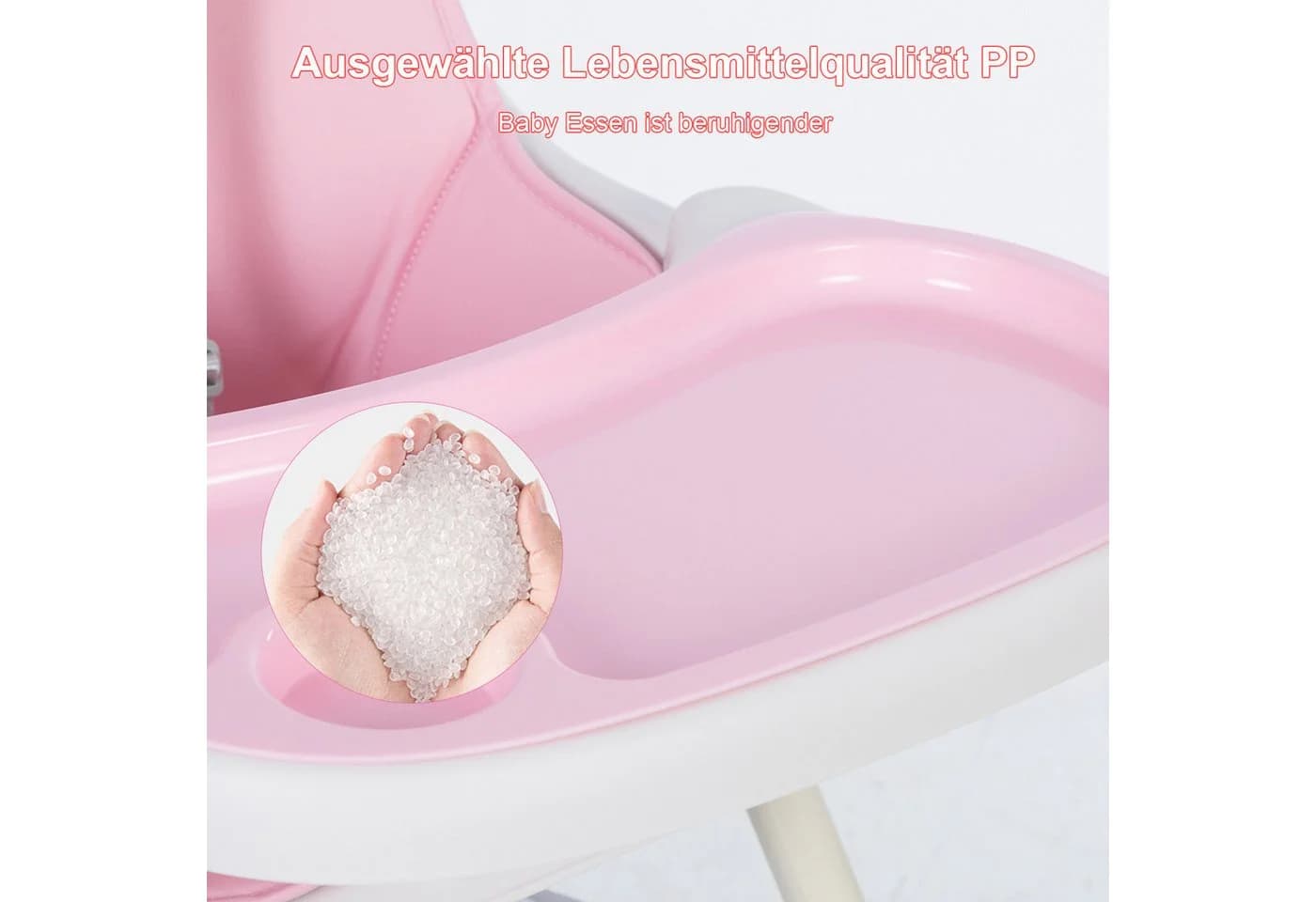 FOXSPORT Kinderklappstuhl 2 in 1 Babystuhl Kombiessstuhl Rosa - Bild 3