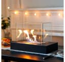 JHY DESIGN Bioethanol Tischkamin Schwarz Metall Glas Bild 1