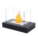 JHY DESIGN Bioethanol Tischkamin Schwarz Metall Glas Bild 2