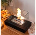 JHY DESIGN Bioethanol Tischkamin Schwarz Metall Glas Bild 4