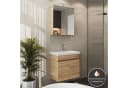 Planetmöbel Badmöbel-Set mit Waschbecken und Spiegelschrank Sonoma Eiche Bild 3