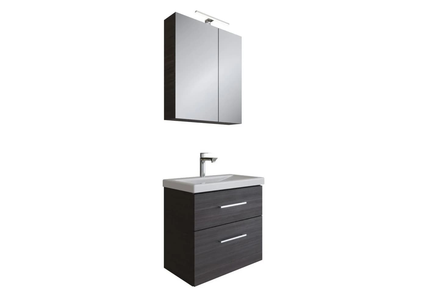 Planetmöbel Badmöbel-Set, Spiegelschrank 63cm, Anthrazit - Bild 2