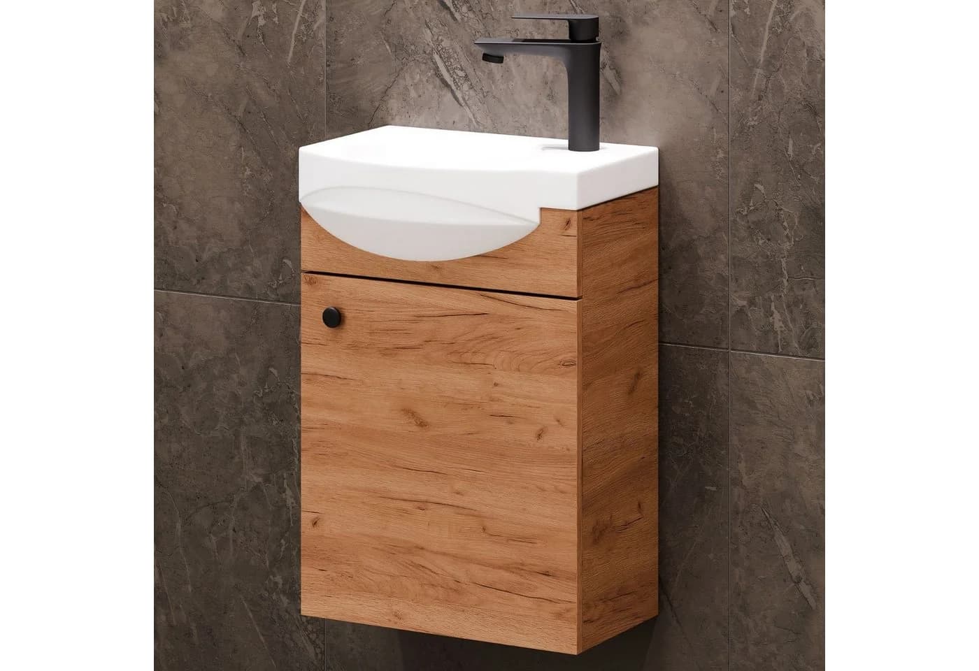 Planetmöbel Waschtischunterschrank 40cm Gold-Eiche Modern