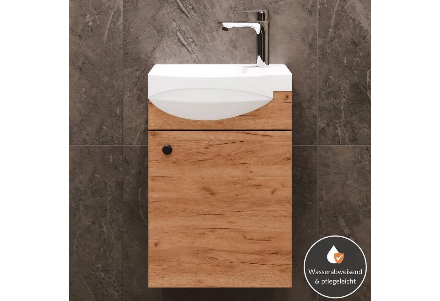 Planetmöbel Waschtischunterschrank 40cm Gold-Eiche Modern - Bild 5