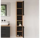 Planetmöbel Hochschrank LUX Gold Eiche / Anthrazit 30 cm Bild 1