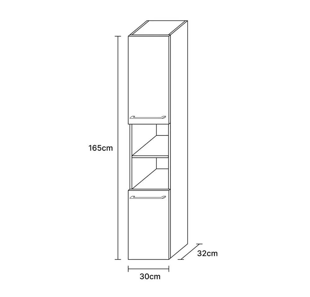 Planetmöbel Hochschrank LUX Gold Eiche / Anthrazit 30 cm - Bild 4