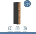 Planetmöbel Hochschrank LUX Seitenschrank 40 cm Gold Eiche Anthrazit Bild 5