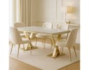 alesvelt Esstisch Ferrara Marmoroptik Gold/Silber 180cm Bild 2