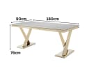 alesvelt Esstisch Ferrara Marmoroptik Gold/Silber 180cm Bild 3