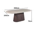alesvelt Esstisch Dervio massiver Travertin Tisch Säulenstil 200cm Bild 4