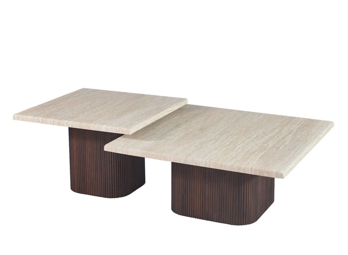 alesvelt Couchtisch-Set Alviano Travertin-Look 2er Set