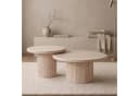 alesvelt Couchtisch 2er-Set Trivento Travertin-Design Rund Bild 2