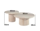 alesvelt Couchtisch 2er-Set Trivento Travertin-Design Rund Bild 3