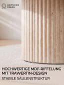 alesvelt Couchtisch 2er-Set Trivento Travertin-Design Rund Bild 5