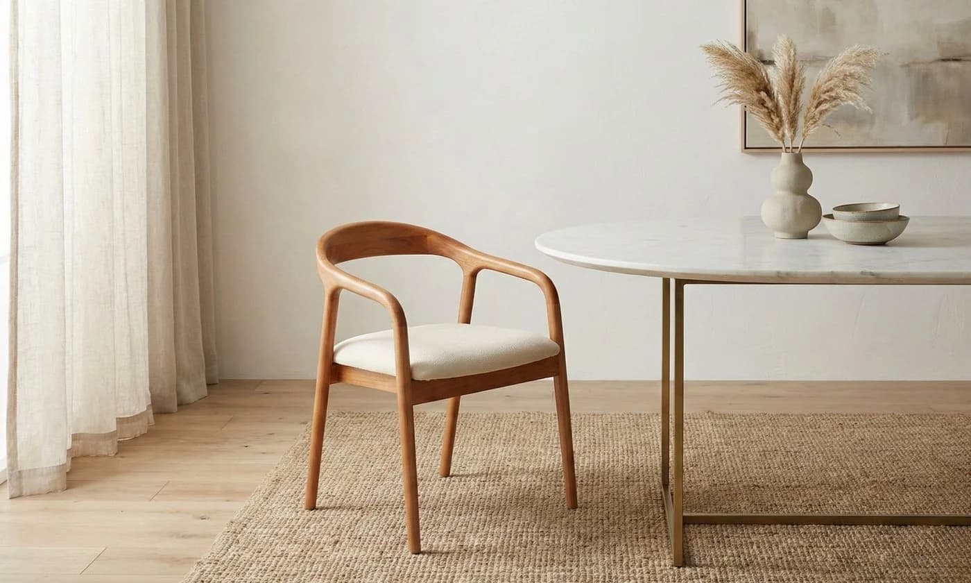 alesvelt Esszimmerstuhl mit Armlehne Dunkelbraun Massivholz Set - Bild 2