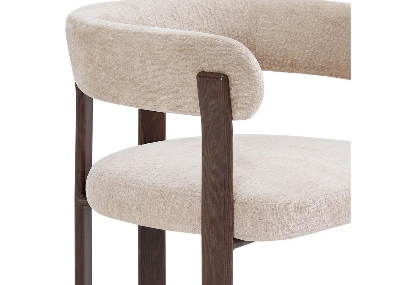 alesvelt Esszimmerstuhl Rick mit Armlehne gepolstert Beige/Cappuccino
