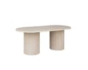 alesvelt Esstisch Trivento Oval Beige Travertin-Optik Säulenstil Bild 1