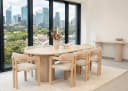 alesvelt Esstisch Trivento Oval Beige Travertin-Optik Säulenstil Bild 2