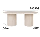 alesvelt Esstisch Trivento Oval Beige Travertin-Optik Säulenstil Bild 4
