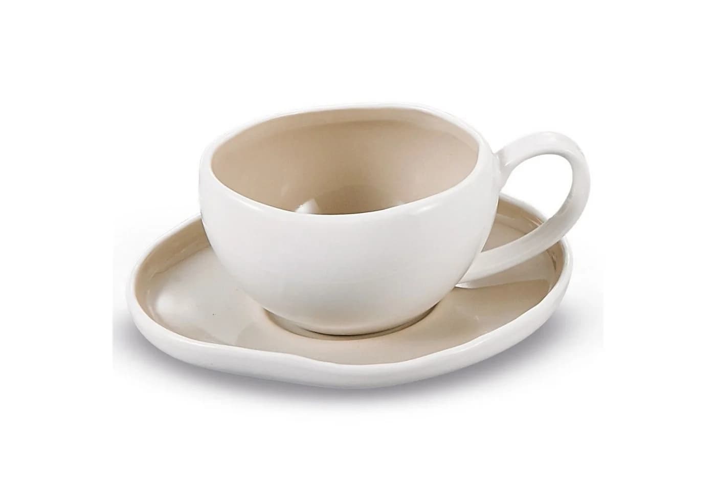 Bricard Kaffeeservice BARLES 12-teilig Weiß/Taupe Porzellan - Bild 3