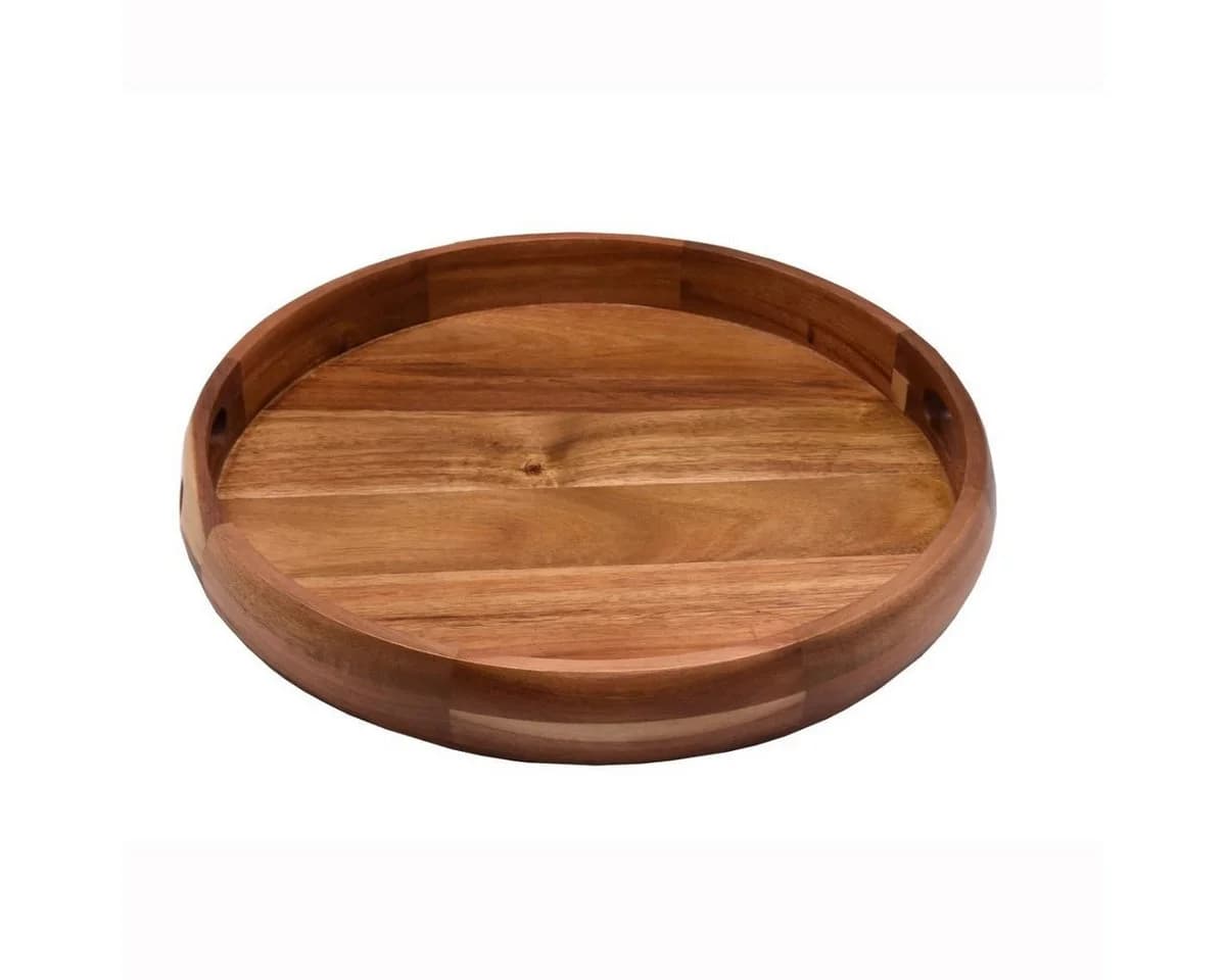 Bricard Serviertablett CIRCLE Rund Massivholz Akazienholz Braun