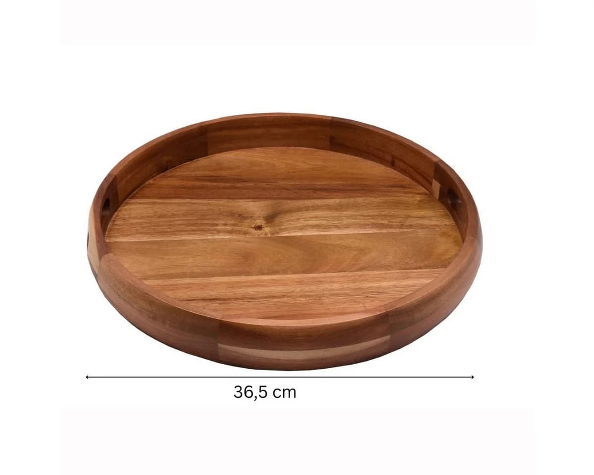 Bricard Serviertablett CIRCLE Rund Massivholz Akazienholz Braun - Bild 3