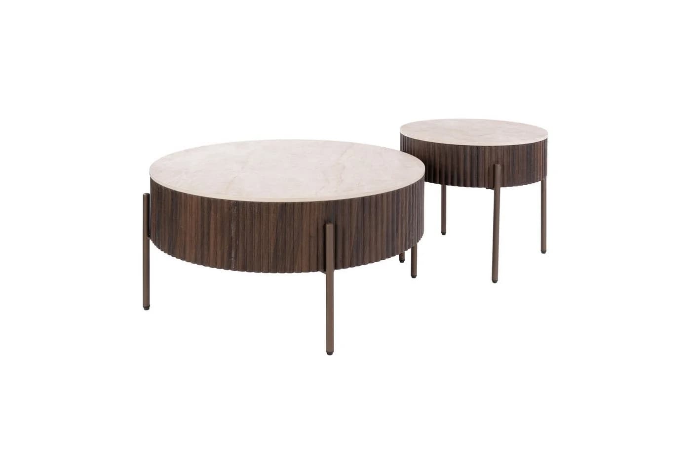 Alesvelt Couchtisch-Set CERAMO 2-tlg. 3D-Keramik Eiche - Bild 5