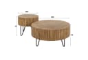 alesvelt Couchtisch-Set Elio Tamburo Mangoholz Lamellen-Design 2er Set Bild 4