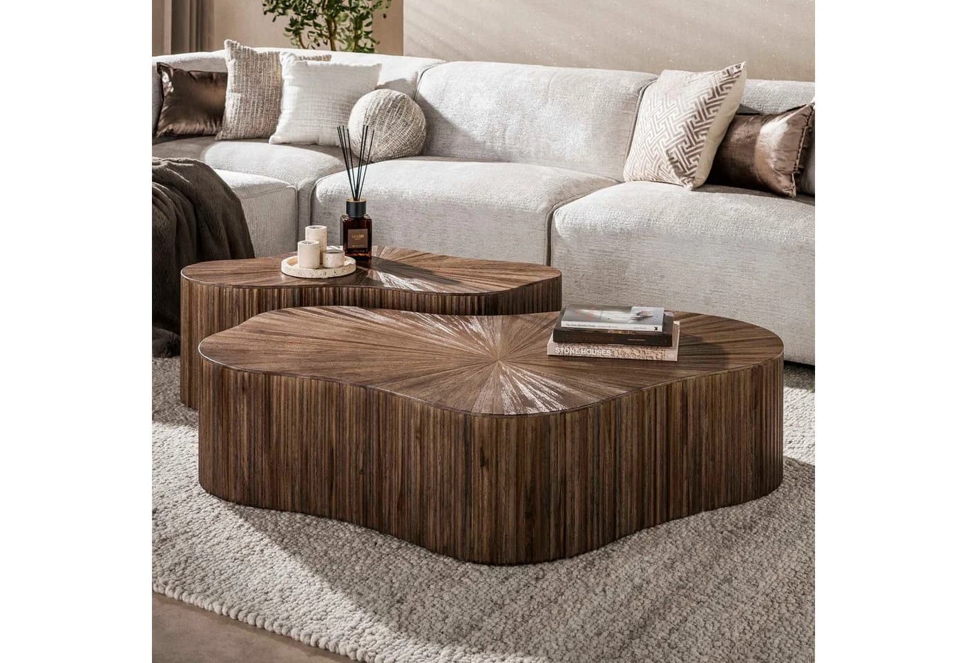 alesvelt Couchtisch Vincenzo Grande 2er-Set Teak Espresso - Bild 2