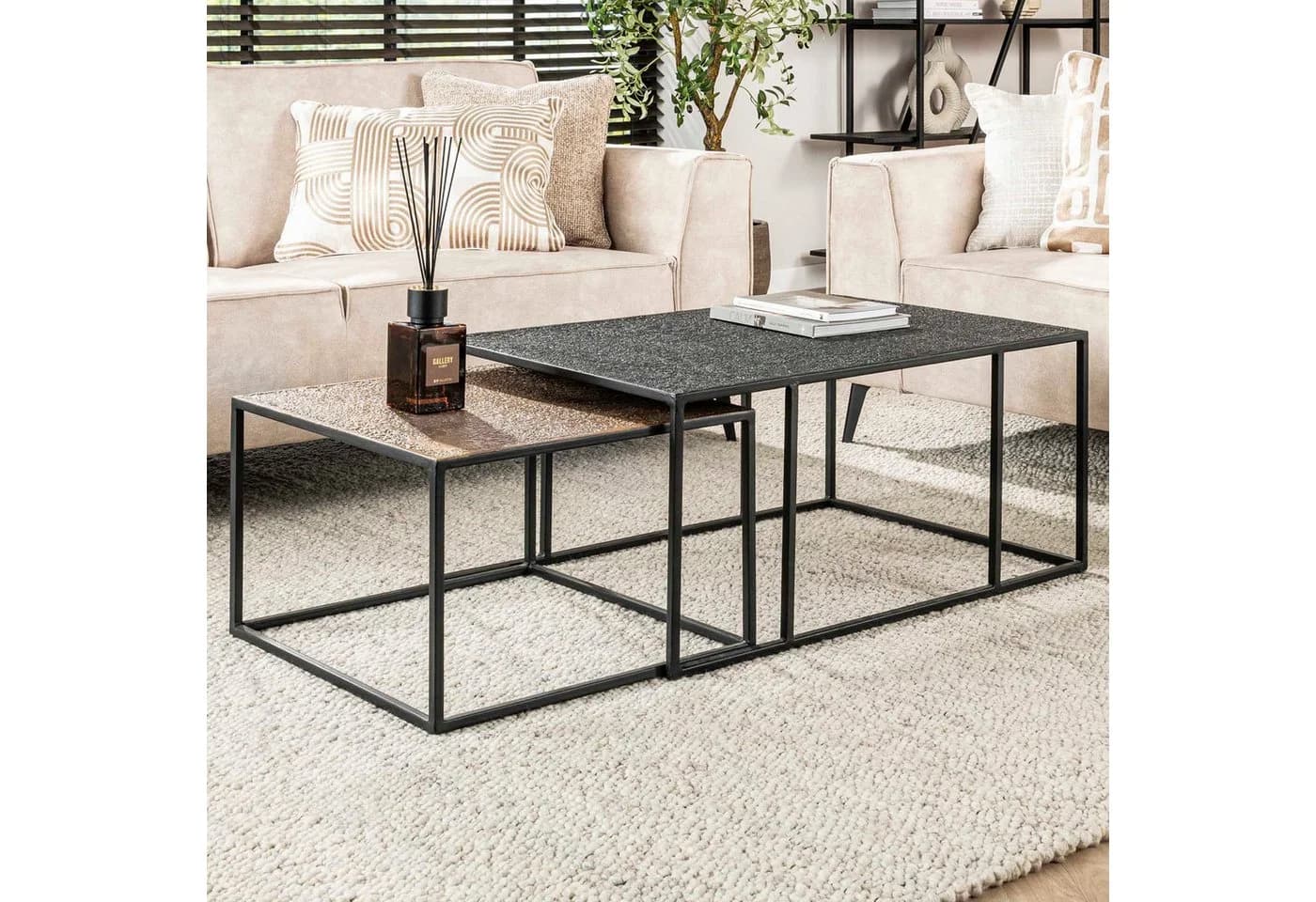 alesvelt Couchtisch Set METALLICO LINEARE Bicolor Metallic 2er-Set - Bild 2