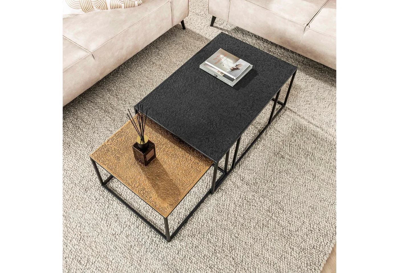 alesvelt Couchtisch Set METALLICO LINEARE Bicolor Metallic 2er-Set - Bild 3