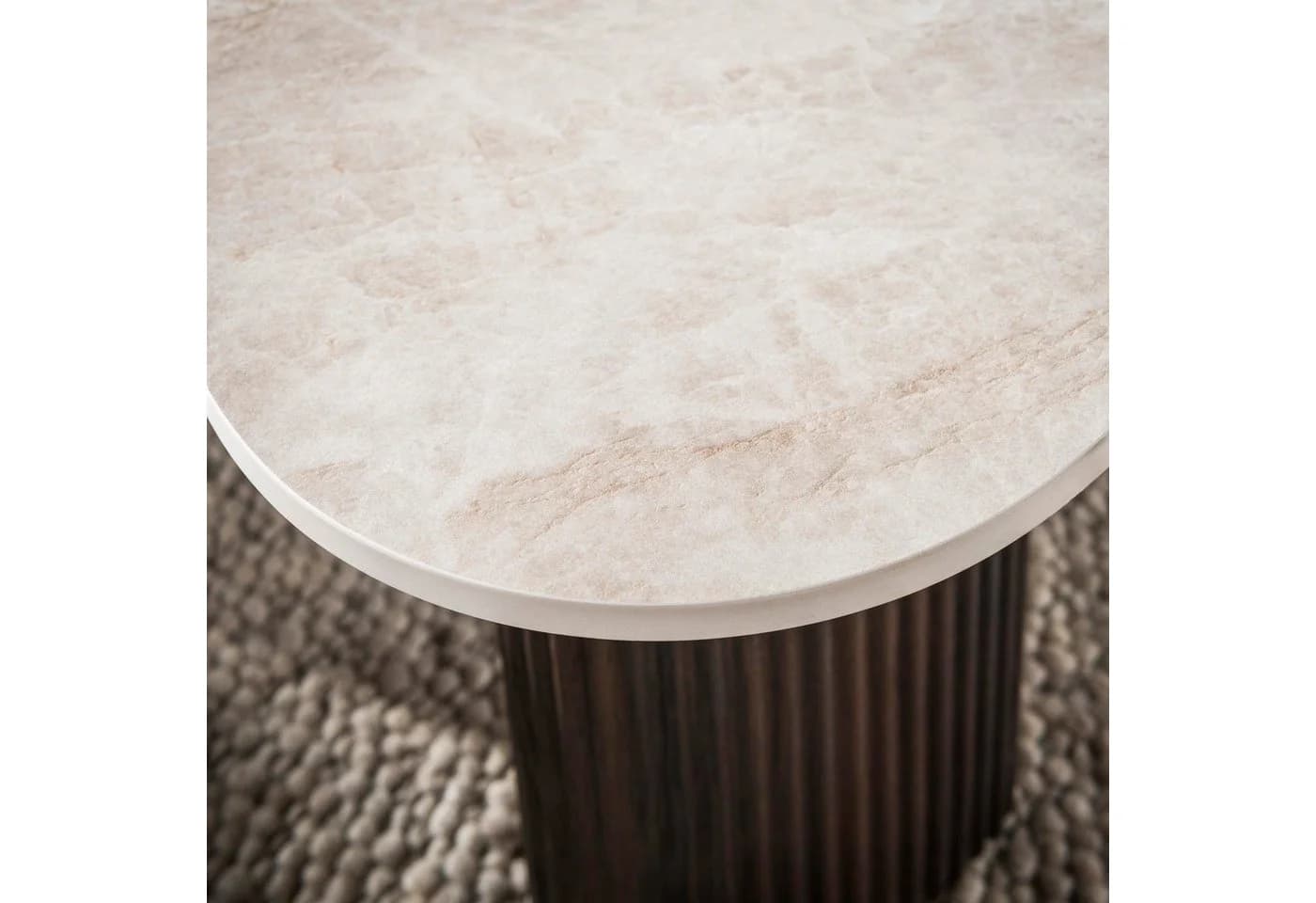 alesvelt Couchtisch Set CERAMO ONDA 2er-Set Taj-Mahal Keramik Rillen-Gestell - Bild 4