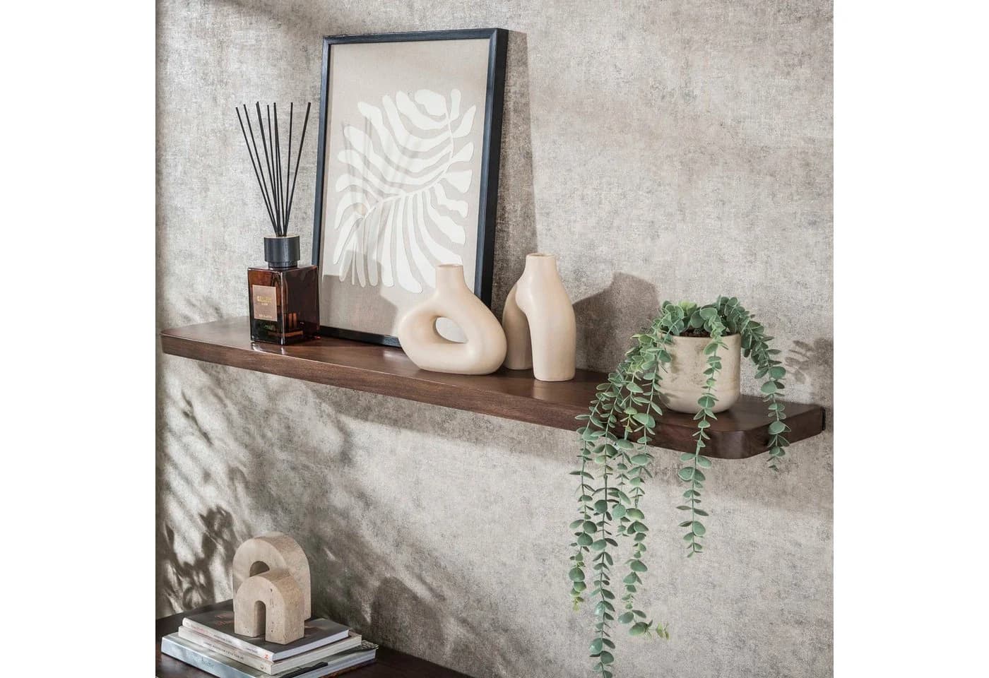 alesvelt Wandregal CARVE DRIFTWOOD Massivholz Braun Soft-Edge - Bild 2