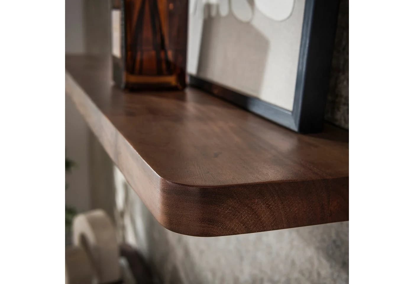 alesvelt Wandregal CARVE DRIFTWOOD Massivholz Braun Soft-Edge - Bild 4