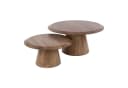 alesvelt Couchtisch Set TONDO 2-teilig Massivholz Akazie Braun Bild 5