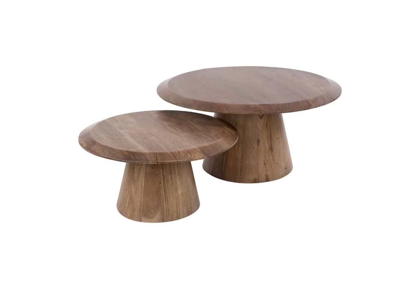 alesvelt Couchtisch Set TONDO 2-teilig Massivholz Akazie Braun - Bild 5