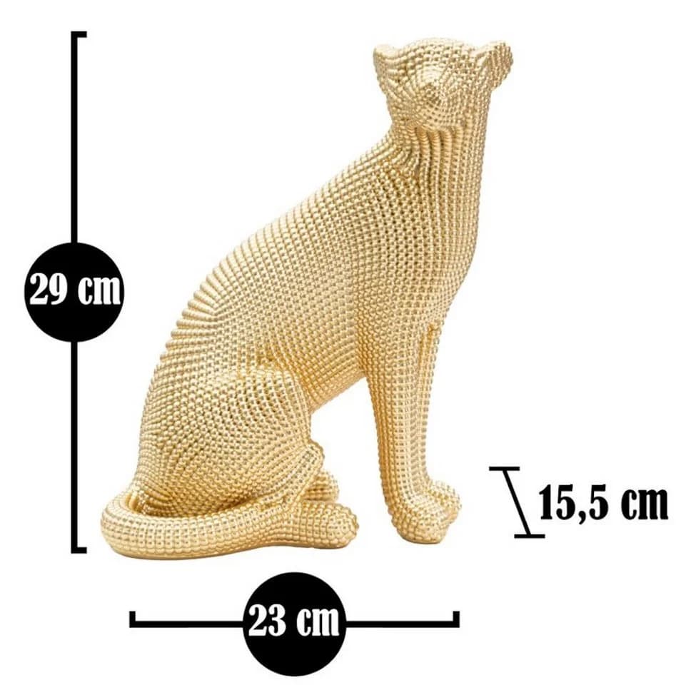 MF Dekofigur Majestic Leopard Gold 23x29 cm Luxuriöse Skulptur aus Resin - Bild 3