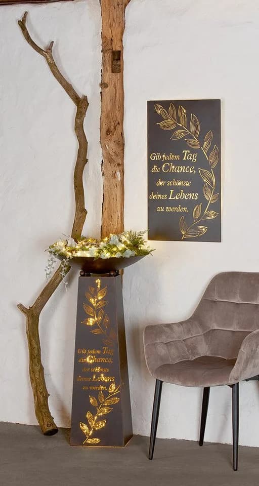 MF Schalenständer Schönster Tag Metall Braun 95 cm